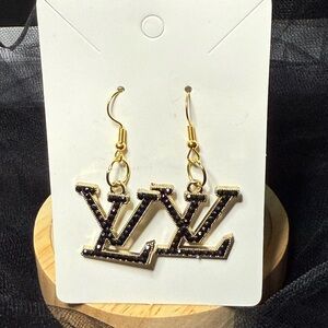 Chic Gold and Black Designer Earrings